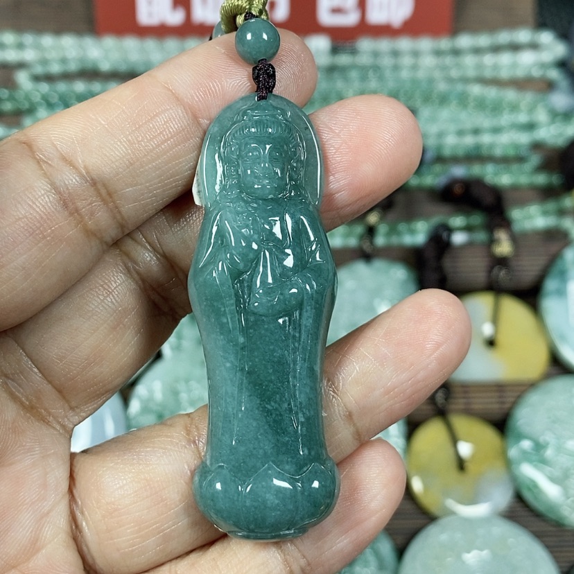 【闪购商品】翡翠颈饰未镶嵌玉吊坠翡翠玉站观音