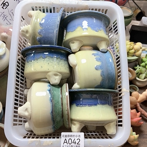 紫砂花盆042微瑕品口径7到8左右