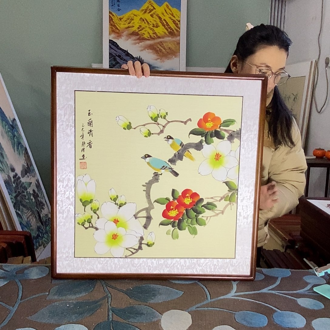 国画62✖️62手写手绘国画作品带框包邮