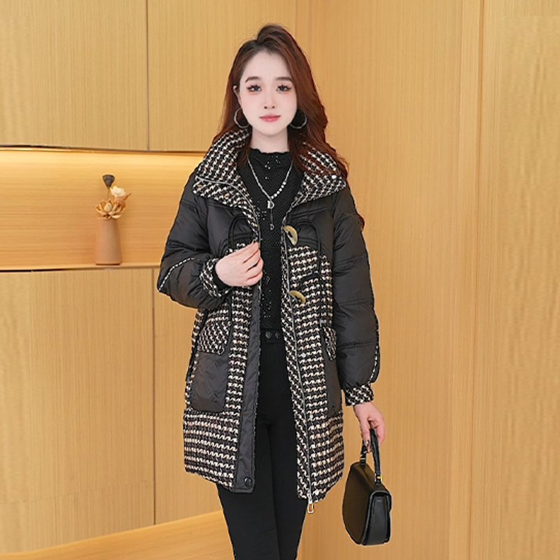 【羽绒服】冬季白鸭绒中长款羽绒服百搭新款时尚气质保暖外套女