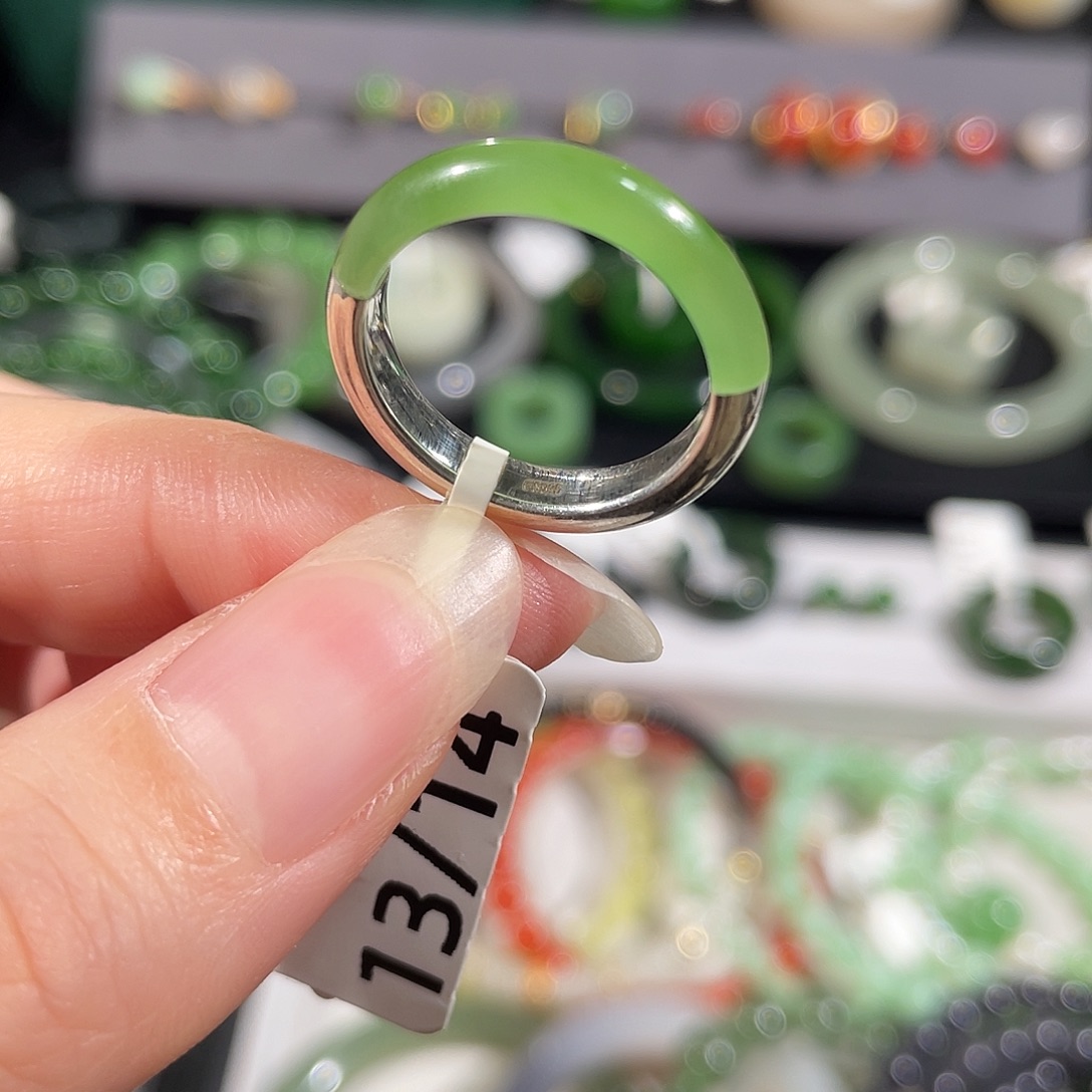 和田玉银S925镶嵌戒指