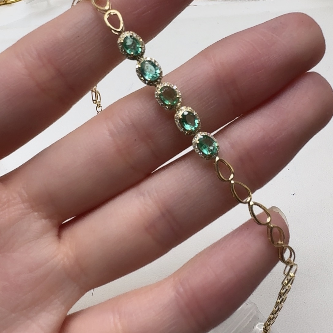 祖母绿手链18K金镶嵌