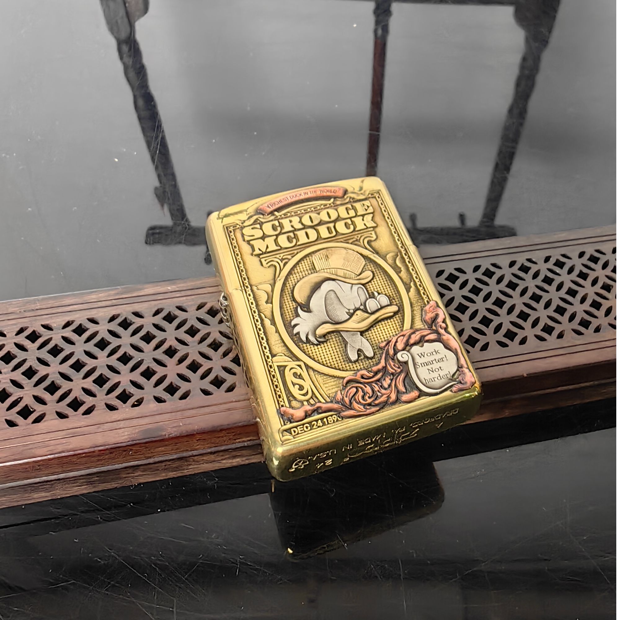 zippo打火机 DB 168黄铜贴章唐老鸭 DY9912TZ