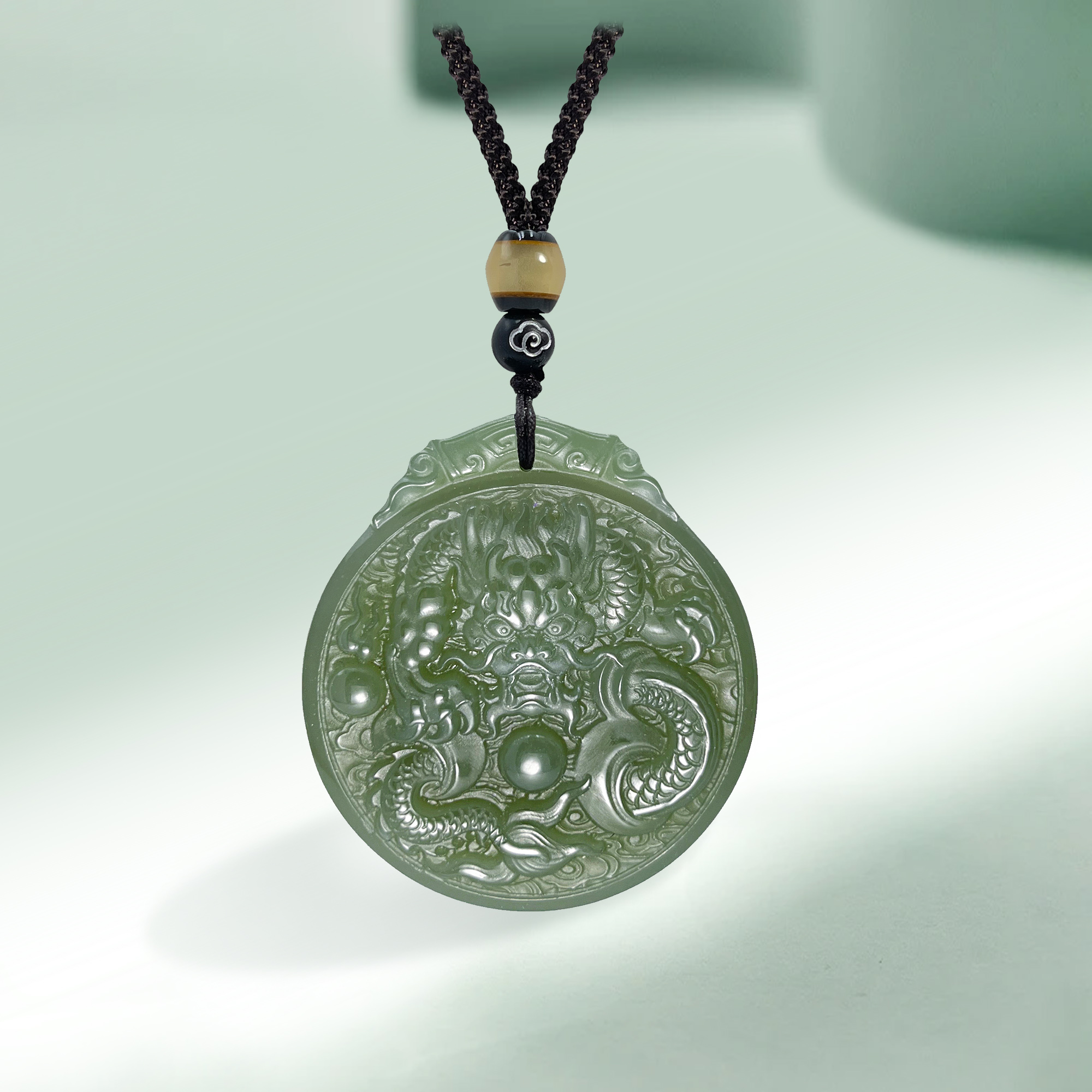 爱丽宫和田玉龙牌挂坠平安牌新中式男士