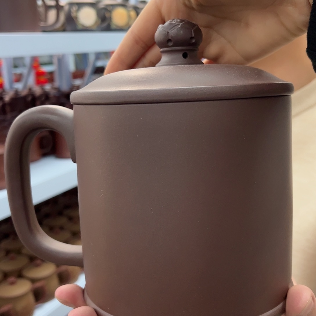 紫砂茶杯原矿紫砂1200毫升