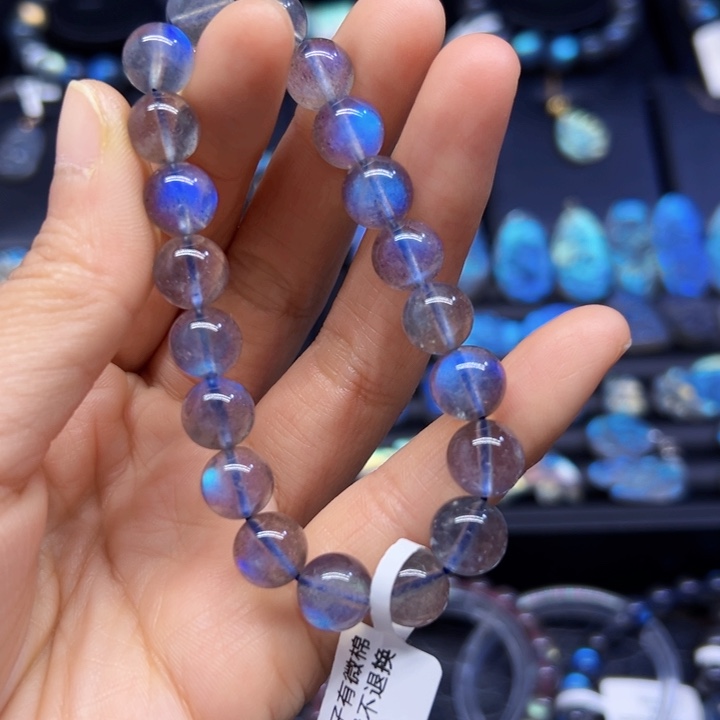 拉长石手串未镶嵌9.8左右