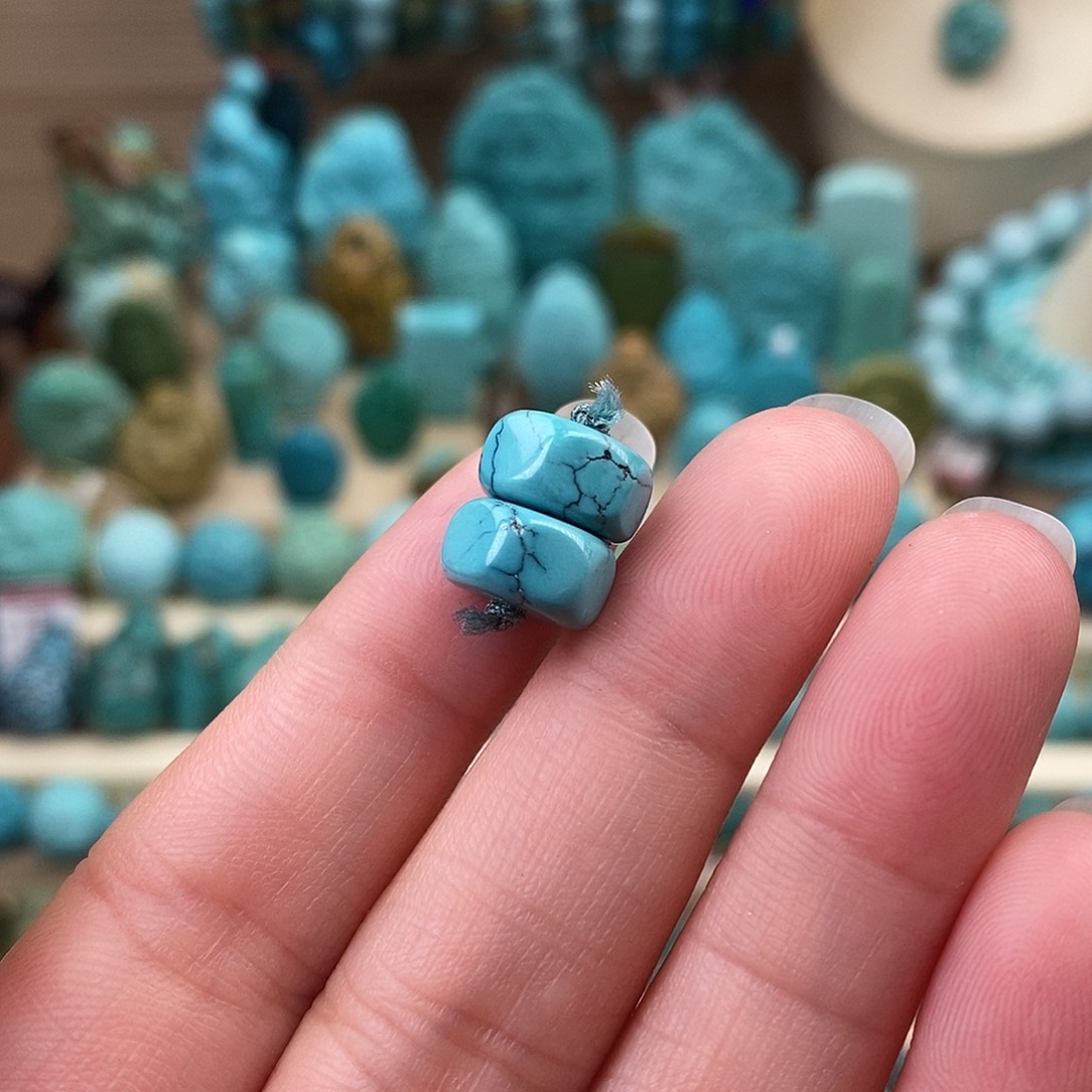 未镶嵌绿松石珠宝奇石10*5.6