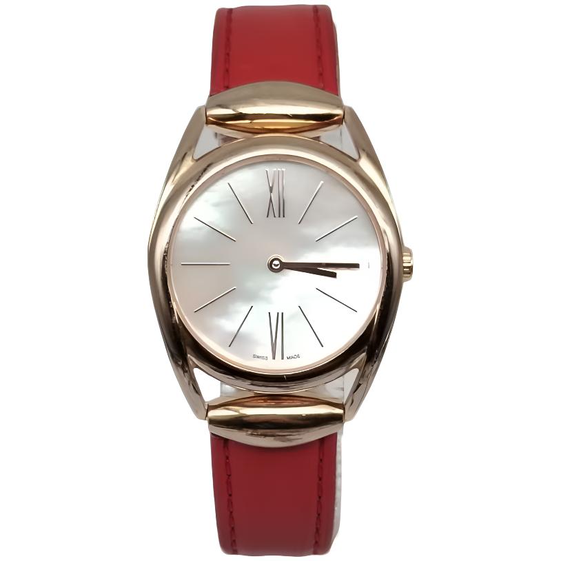 95新 GUCCI/古驰 古驰白贝母盘石英手表/表径30