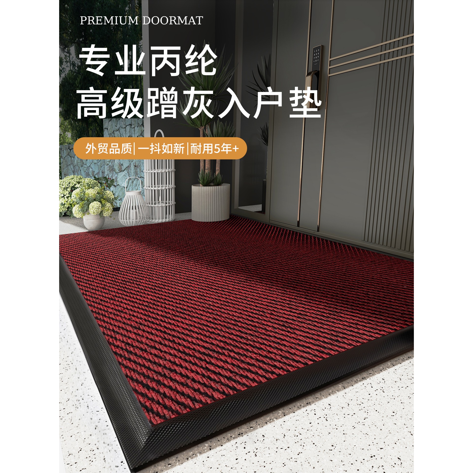 高级新款入户门地垫入户地毯门口脚垫喜庆门垫客厅进门垫子可裁剪