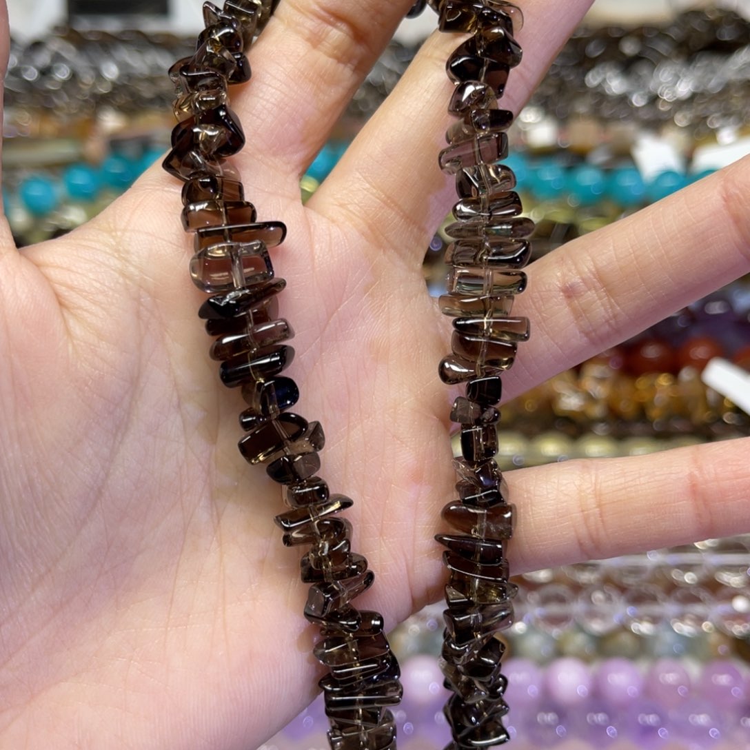 未镶嵌颈饰水晶天然茶晶卡12.4长条38厘米