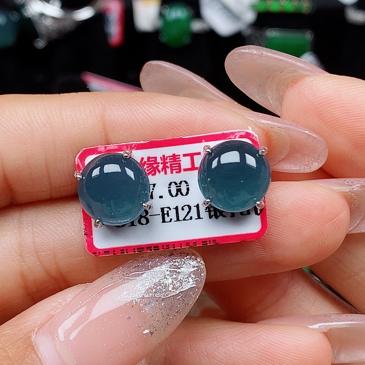 翡翠耳饰未镶嵌耳钉