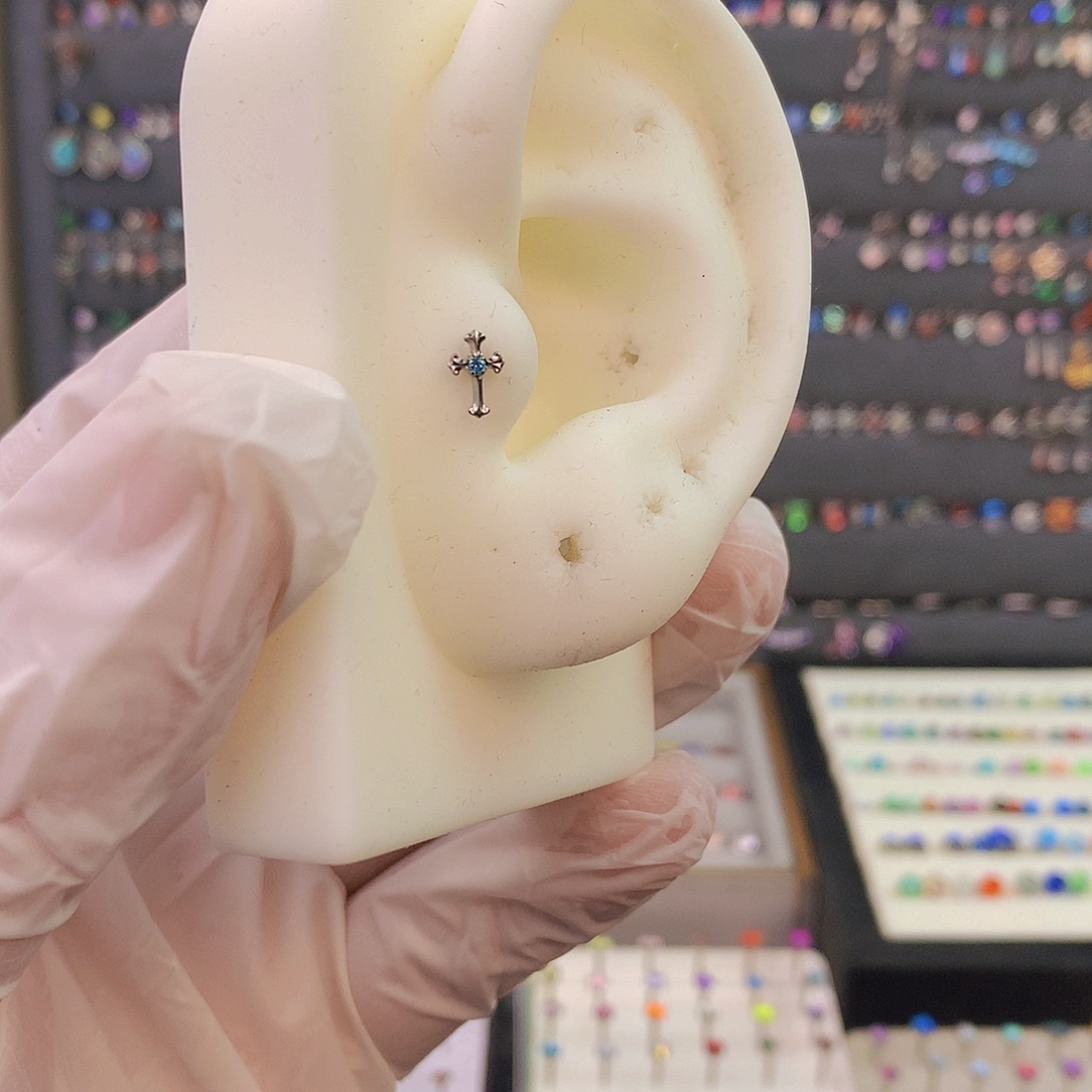 钛合金合金7号 偷懒的小十字架单头