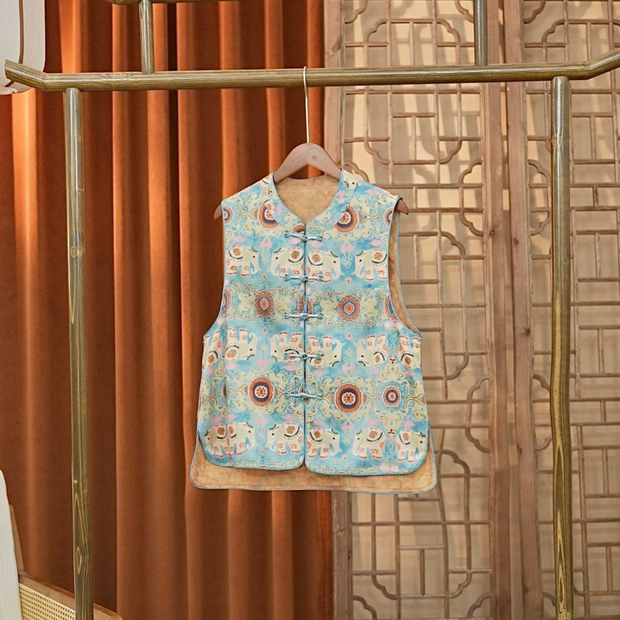 《秋月潭-马甲》新中式国风提花女士马甲