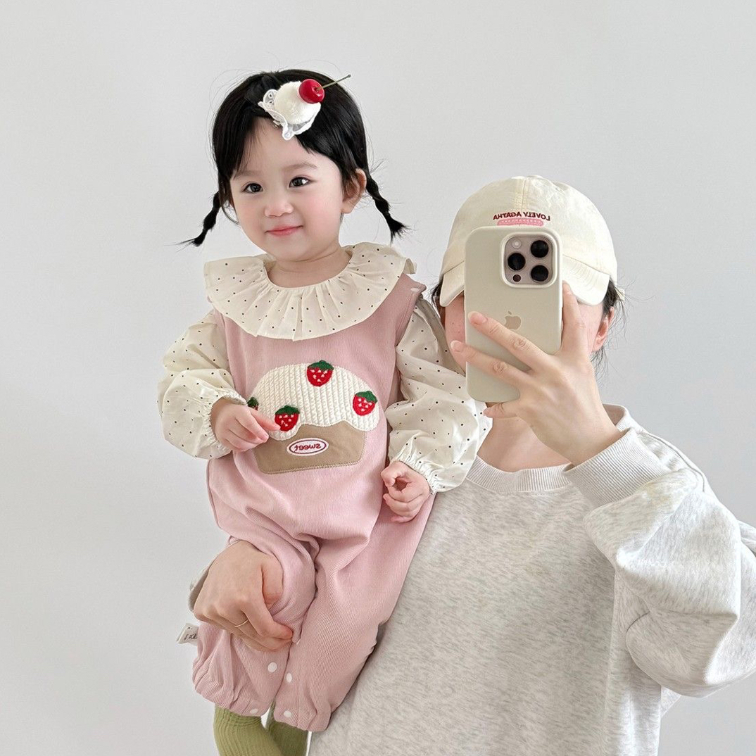 秋季婴儿衣服甜美上衣背带裤女宝秋装套装打底衫裤子宝宝外出服秋