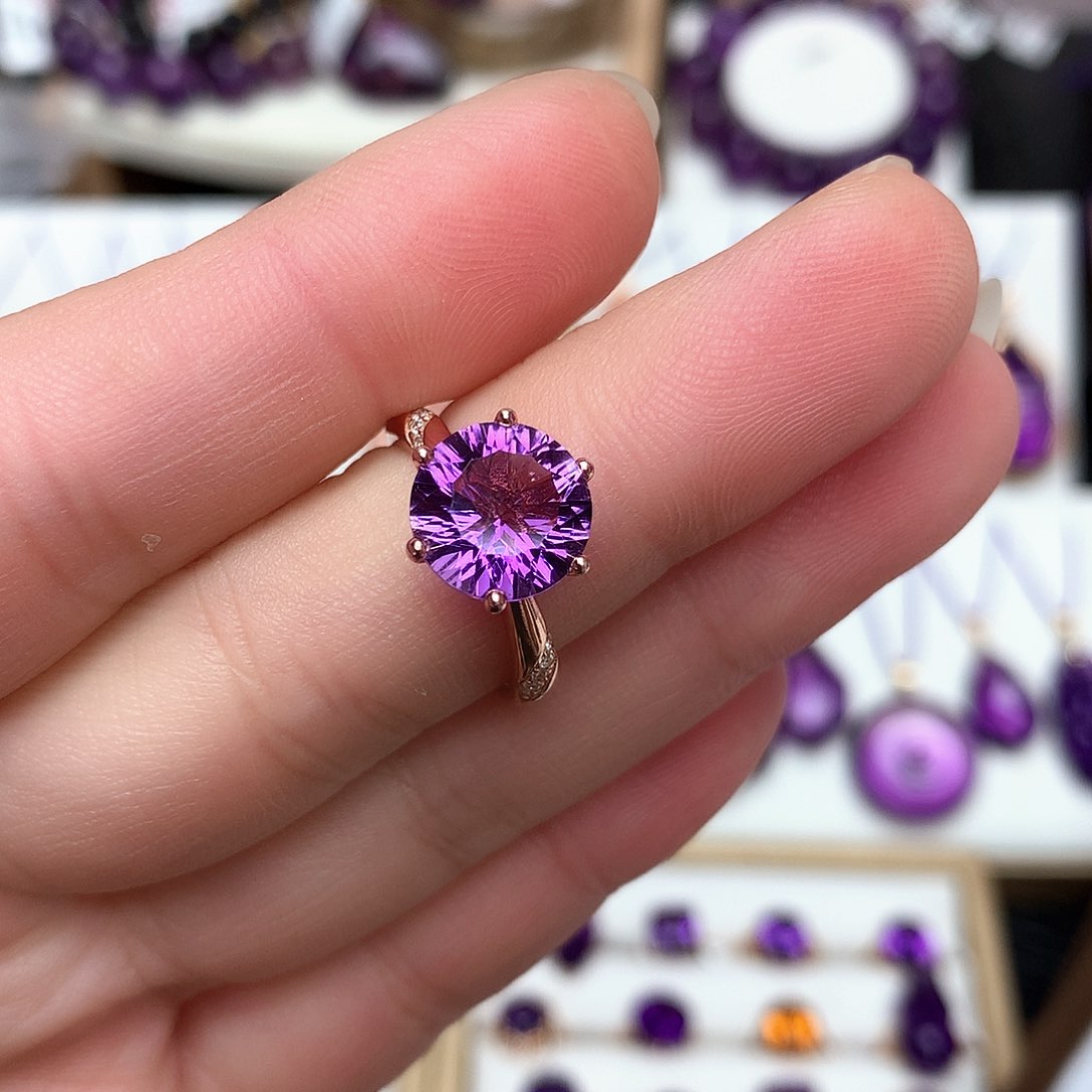 紫晶经典款戒指银S925镶嵌