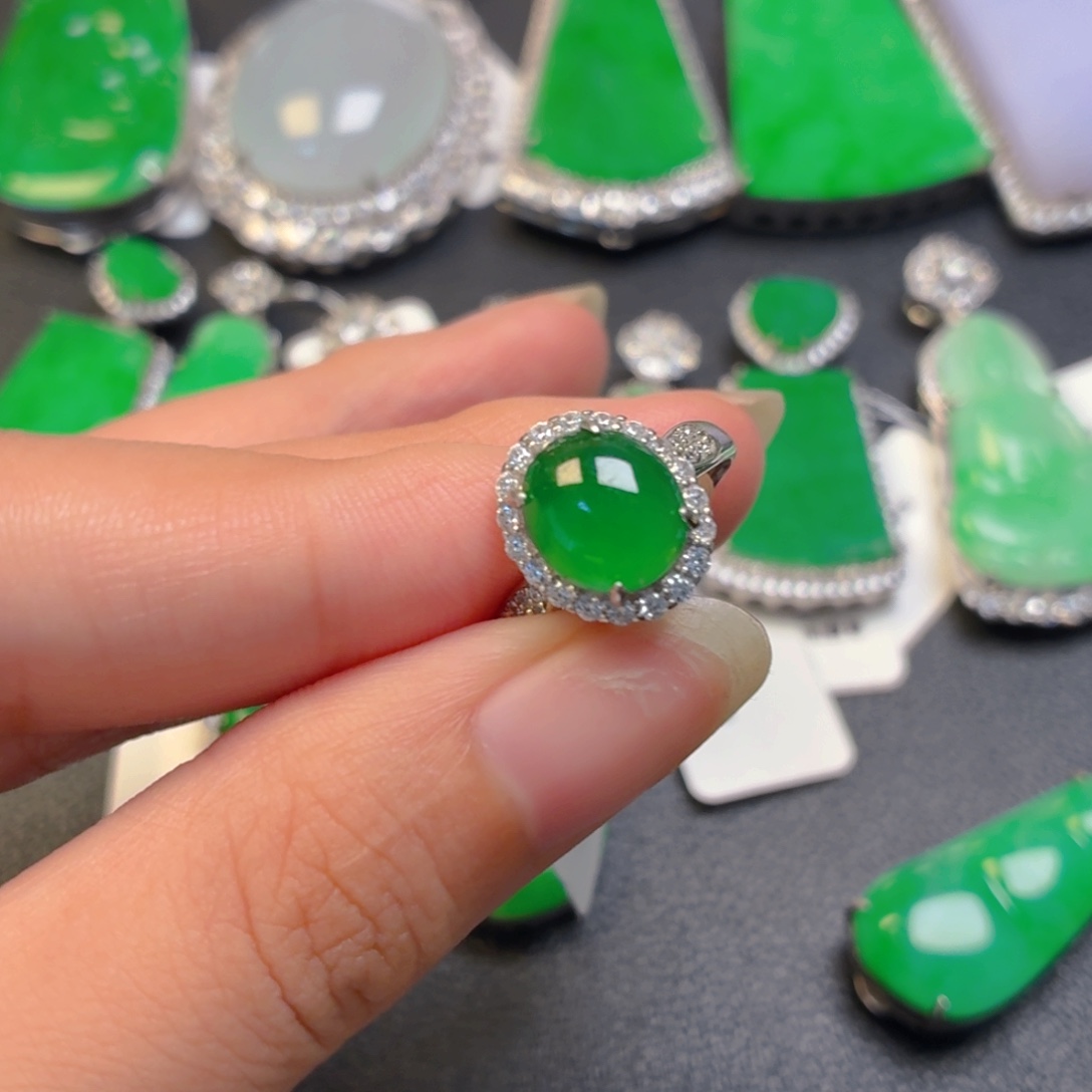 翡翠银S925镶嵌颈饰