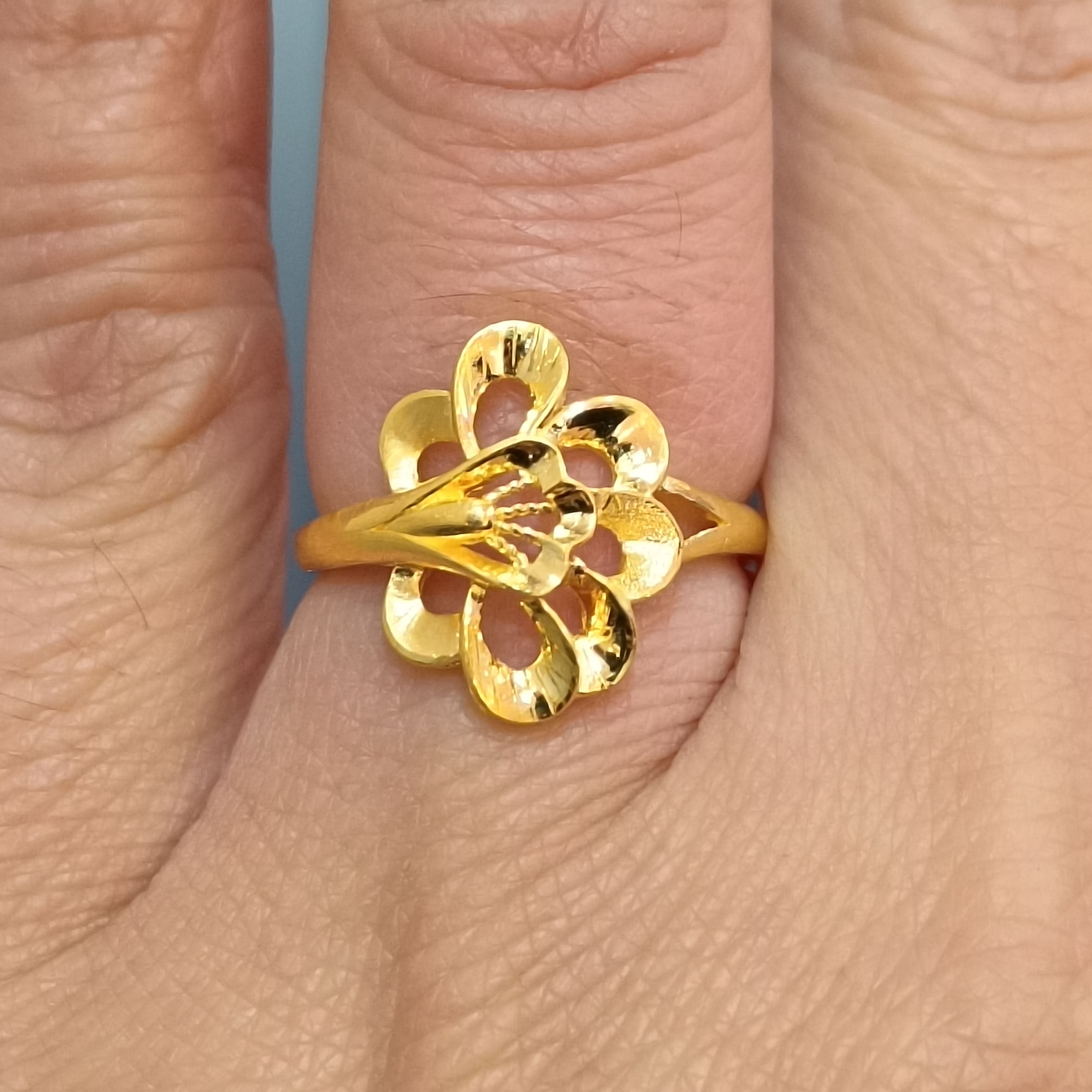 足金999黄金戒指正品纯黄金女戒实心活口女士戒指3.92克3.86克