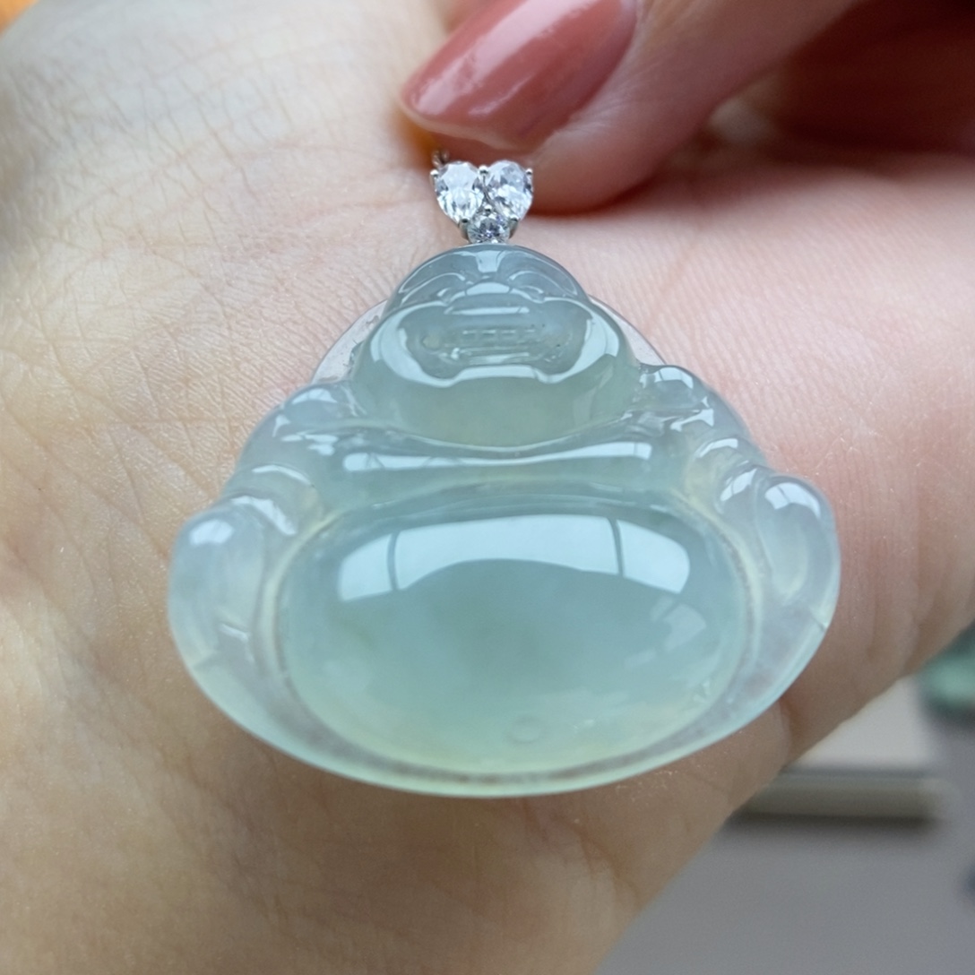 翡翠18K金镶嵌颈饰吊坠42