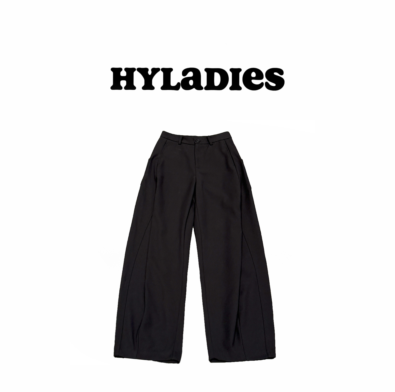 HYLADIESWEAR  『廓形弯刀裤』秋款斜向压褶立体剪裁百搭休闲弯刀裤