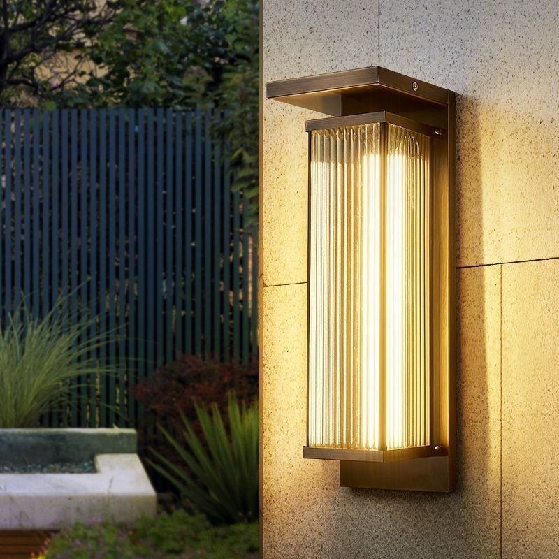 全铜太阳能壁灯轻奢中式现代防锈别墅壁灯户外防水庭院大门家用