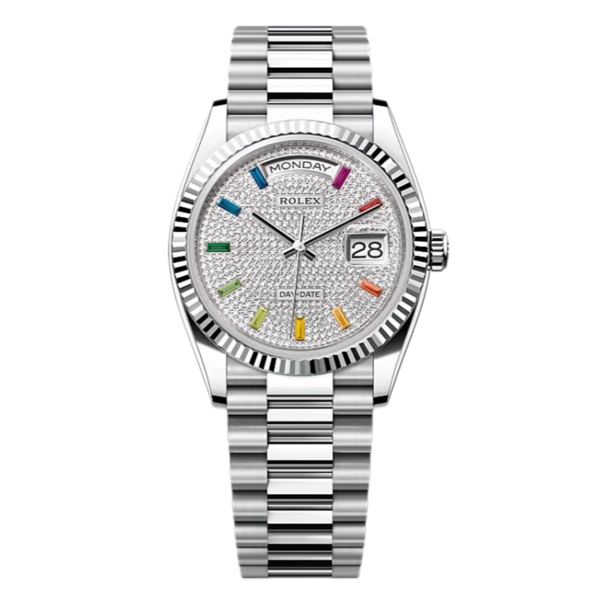 99新 Rolex/劳力士 23年全套/星期日历型128236满天星彩宝