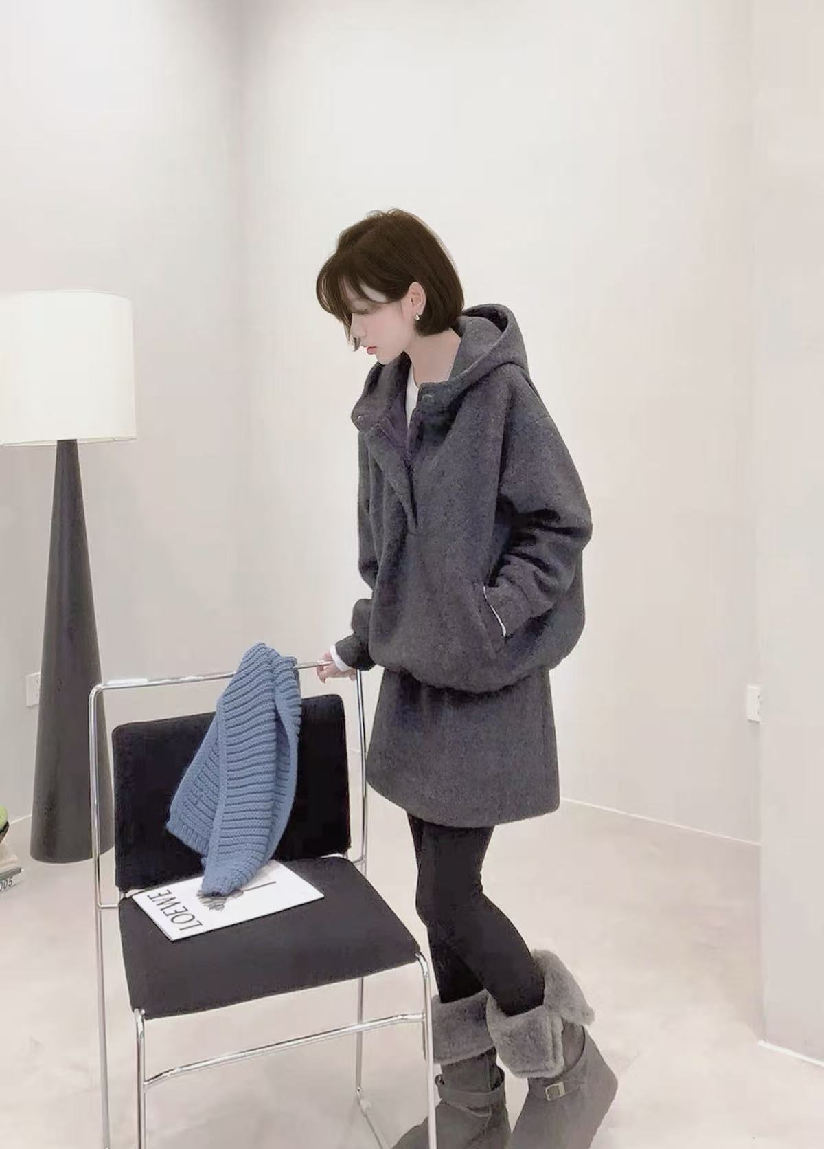 韩系时尚洋气连帽卫衣半裙套装 KH85