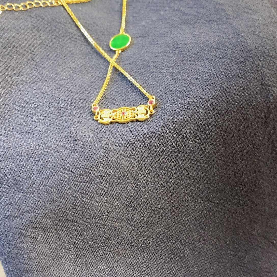 翡翠未镶嵌套链缅甸翡翠A货项链