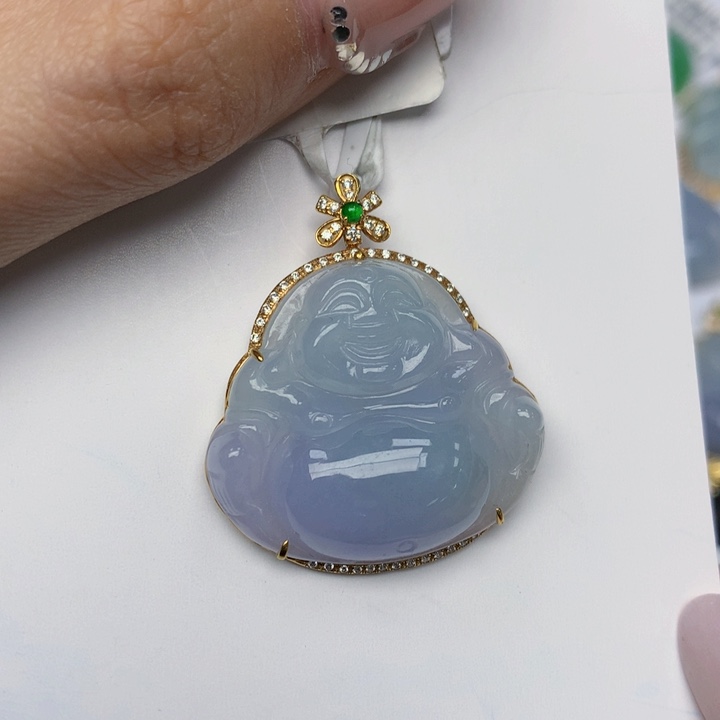 翡翠颈饰18K金镶嵌翡翠