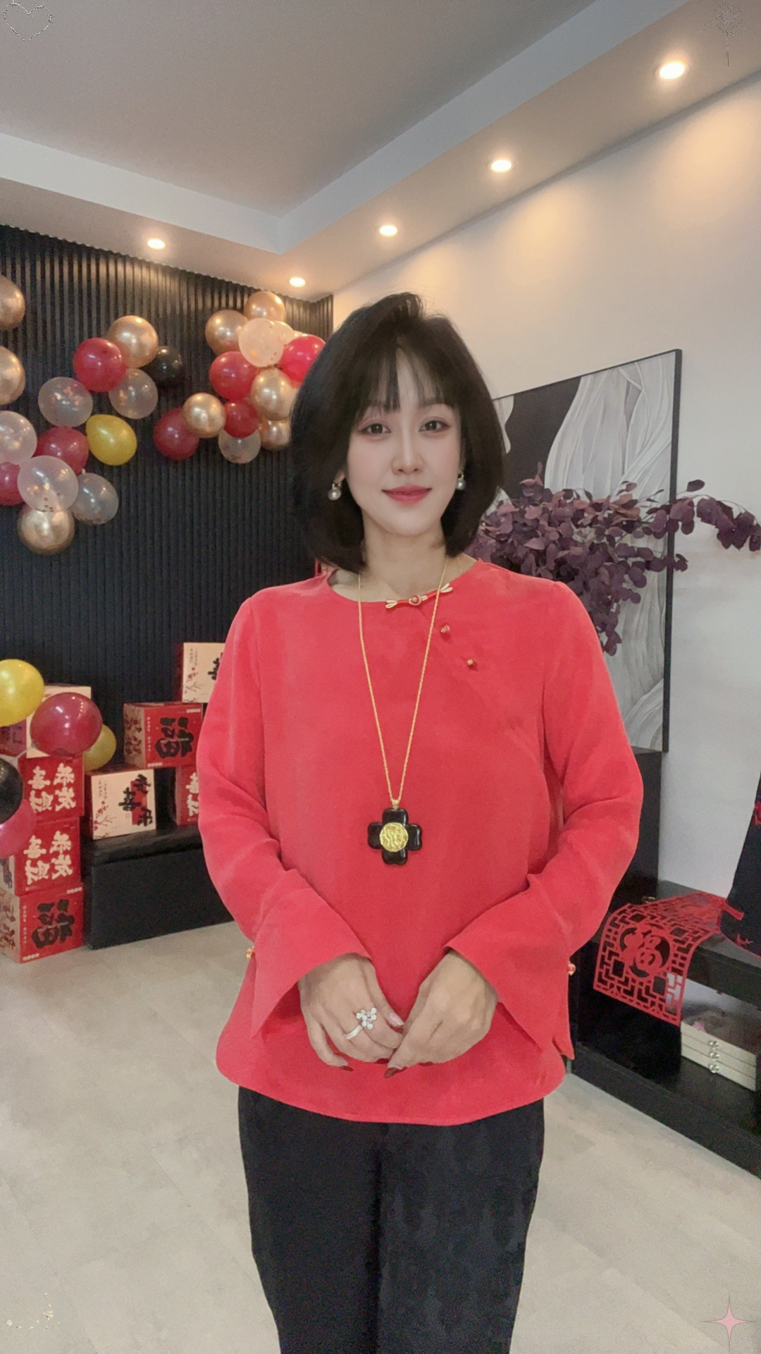 【鸿运当头】炫云裳新中式冬季新款拜年服圆领盘扣斜襟国风上衣