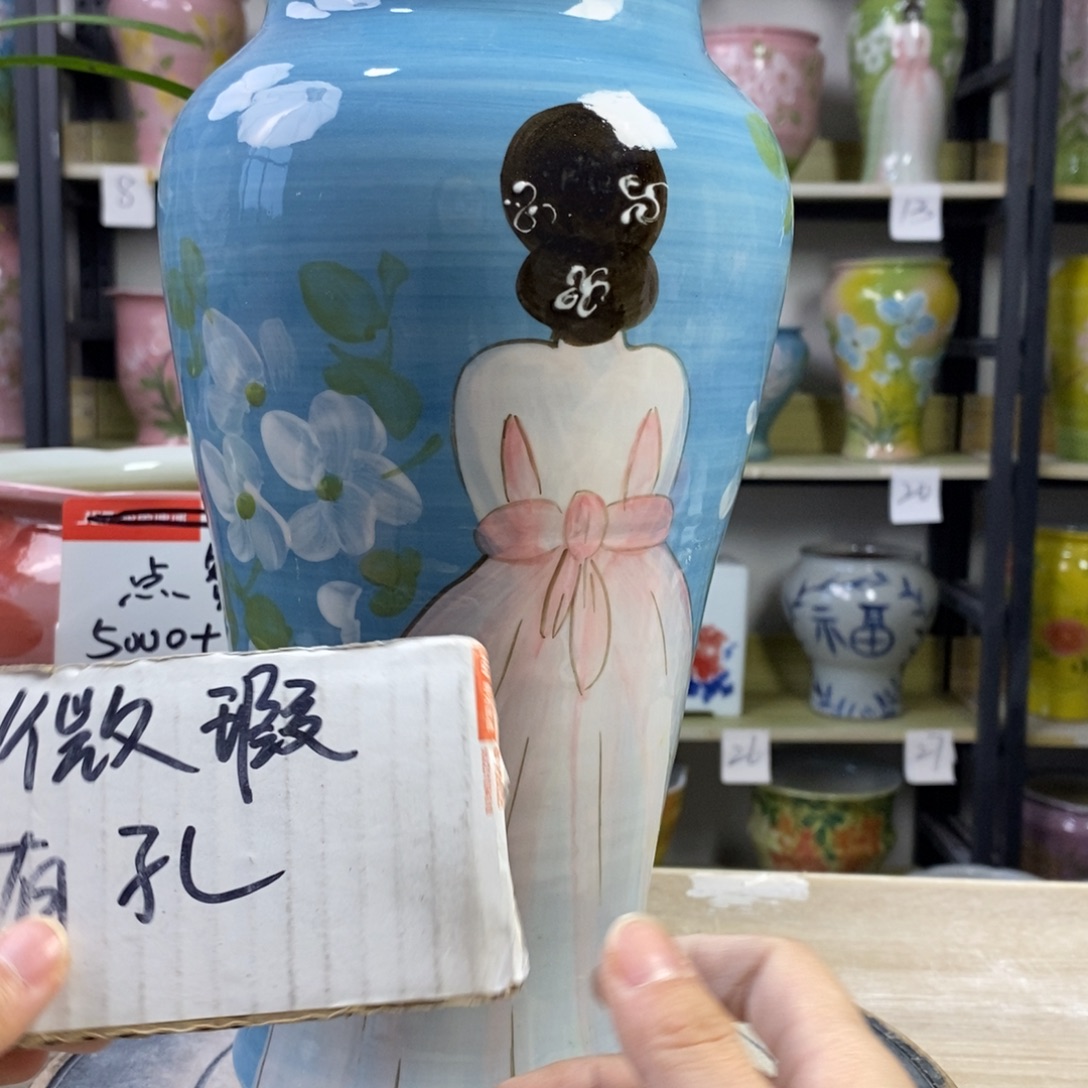 景德镇手工手绘陶瓷花盆