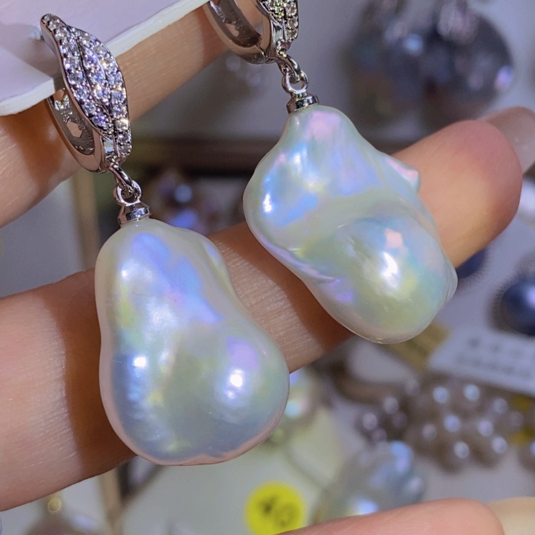 银S925镶嵌天然淡水珍珠淡水珍珠一****然