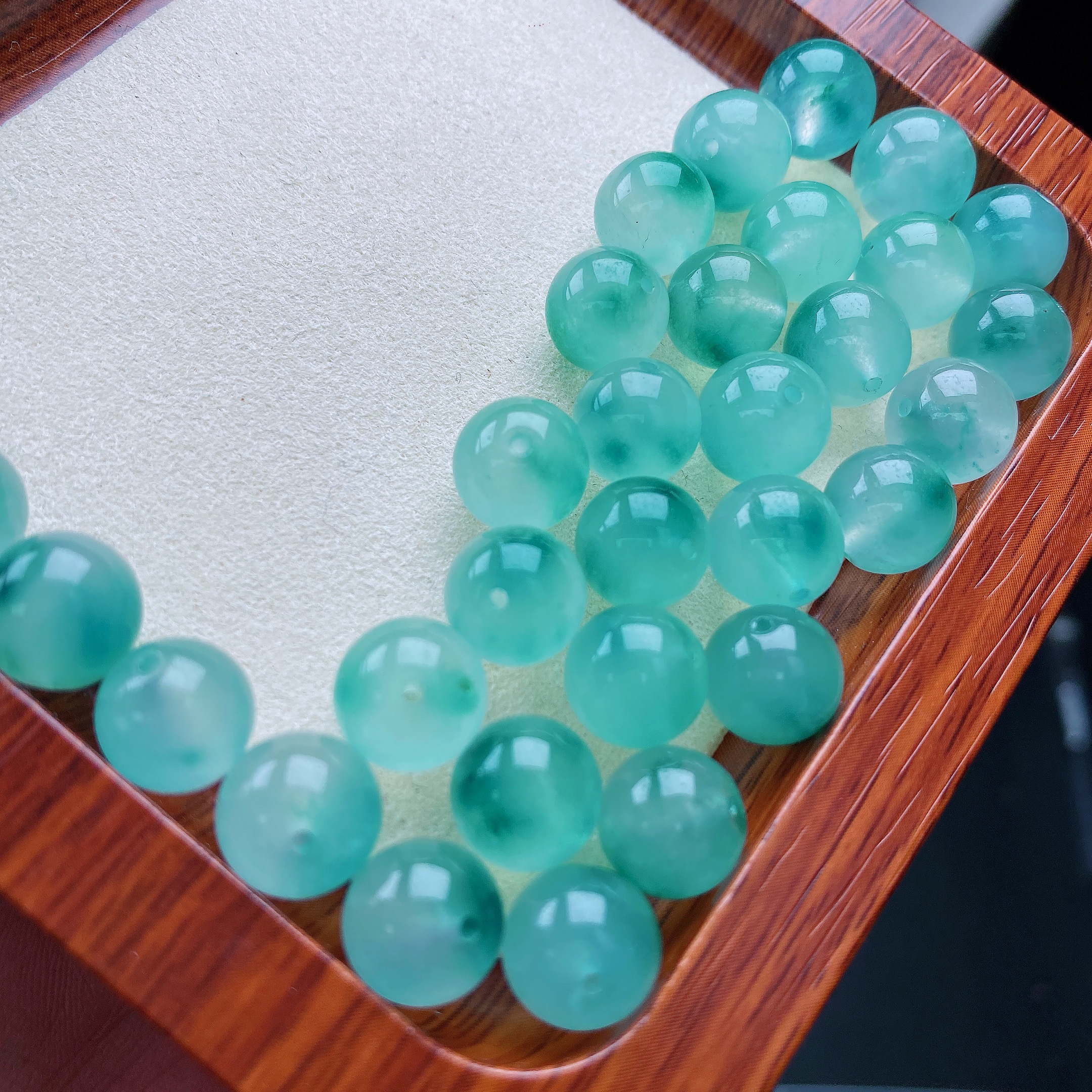 卡12天然缅A冰飘兰花圆珠散珠一颗-多样性发一颗