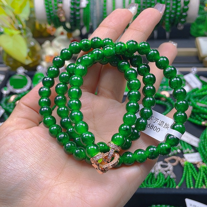 翡翠颈饰未镶嵌圆珠项链8