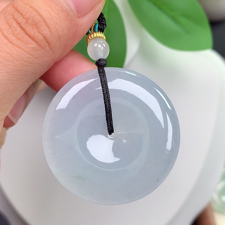 翡翠未镶嵌颈饰平安扣 36.8x5.3mm