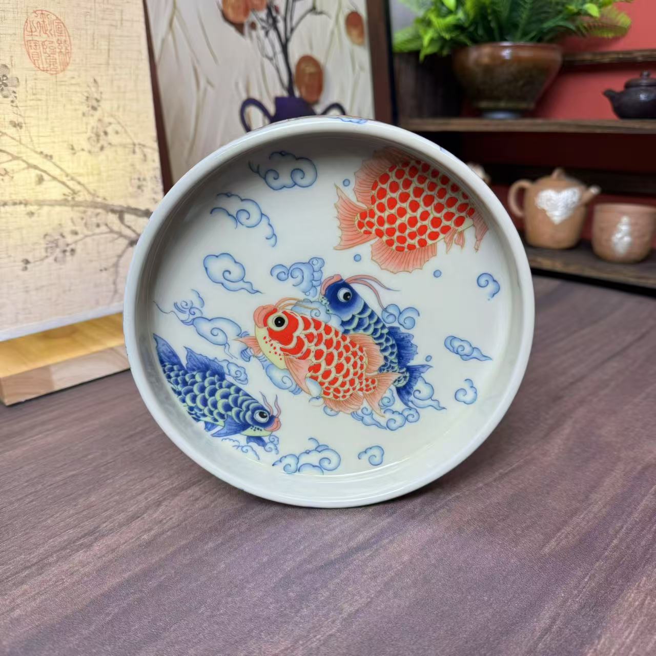 双鱼锦鲤壶承茶盘