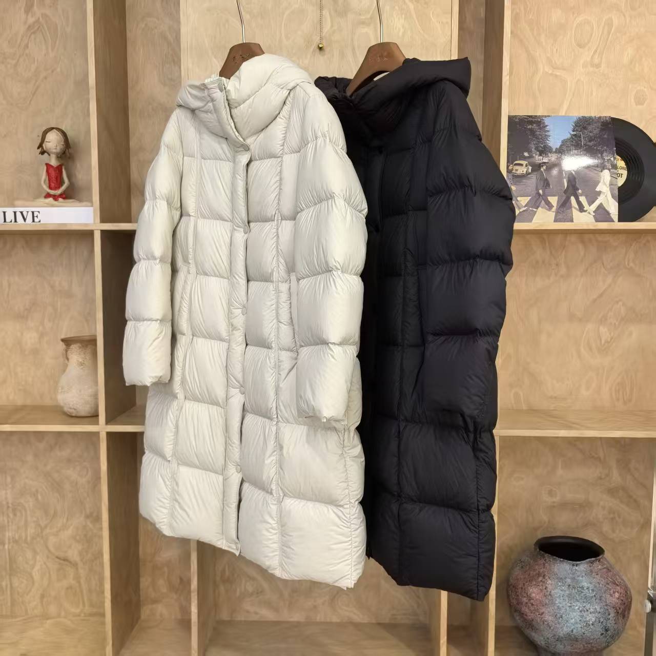 9656加厚极简保暖宽松显瘦过膝中长款95鹅绒服