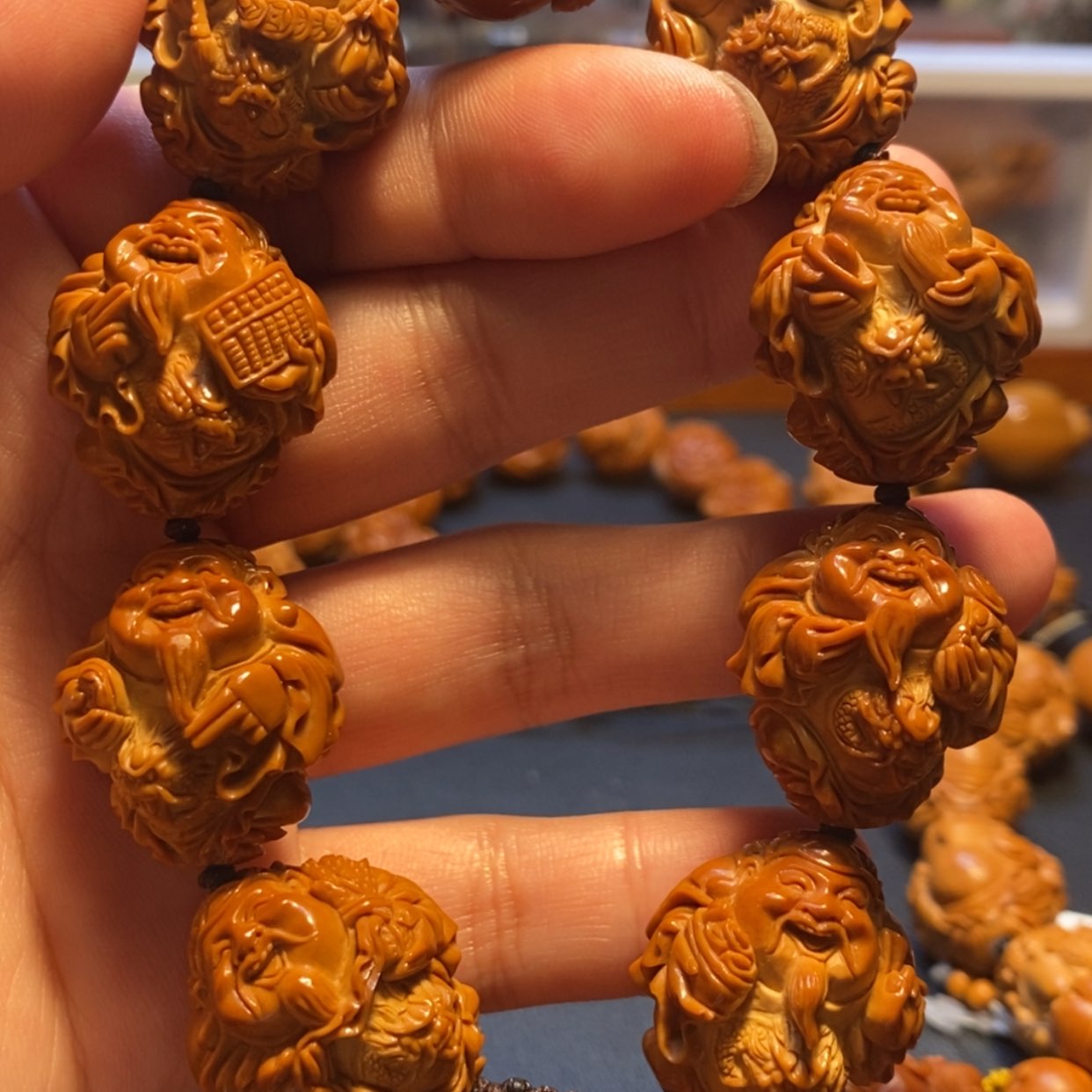 【闪购商品】橄榄核手串/手链东**鹰苏工名家高货水晶核2.35龙财