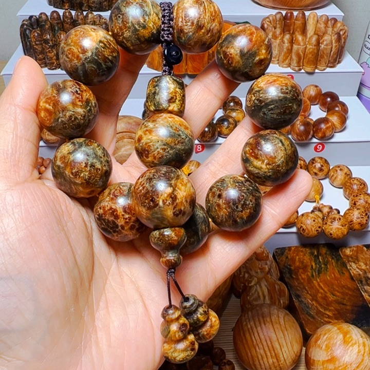 早***高木质非金属水墨丹青高品手串