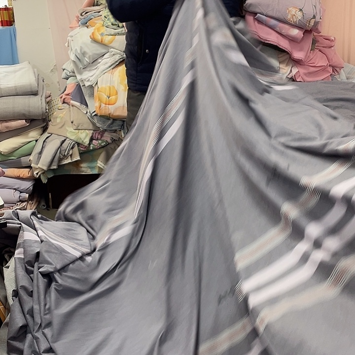 莫代尔纤维长绒棉深灰色条纹3.9米