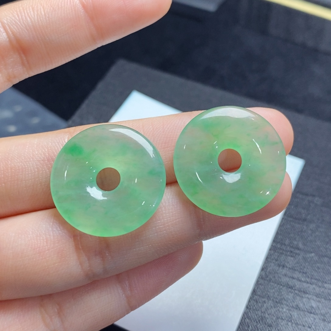 翡翠耳饰未镶嵌裸石甜甜圈