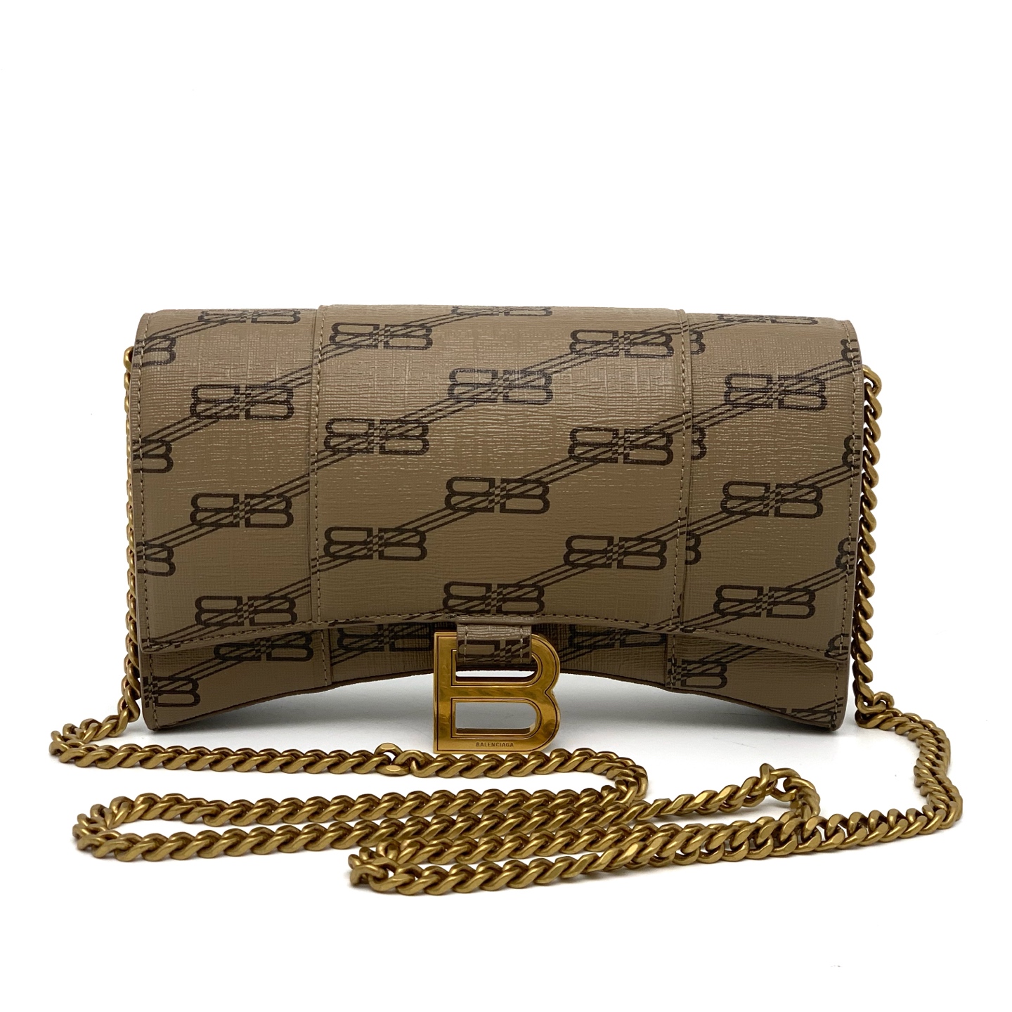 95新 Balenciaga/巴黎世家 老花沙漏 链条斜挎包