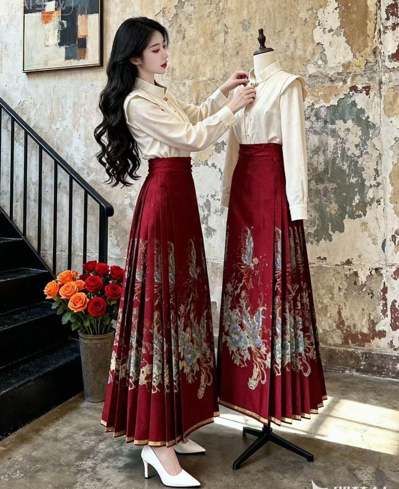 1【拍一发4】【花漾蝶影】原创-织金锻-重工款马面裙织金妆花重工日常