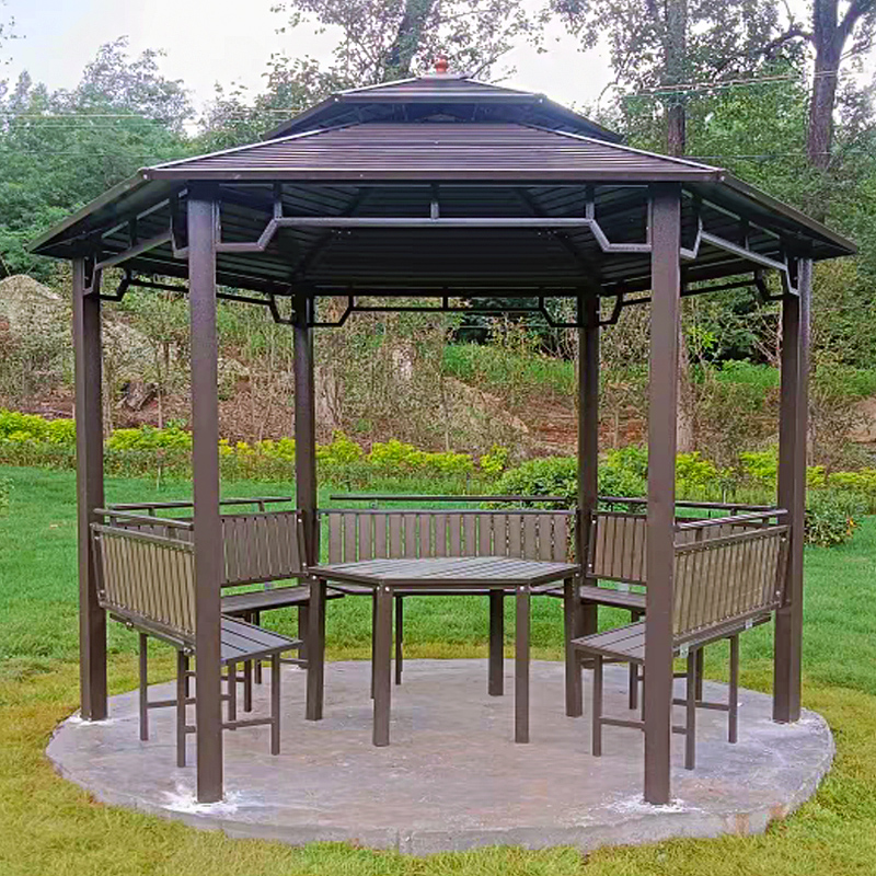 包安装-户外凉亭六角亭别墅庭院花园遮阳棚雨棚阳光板凉棚休闲亭