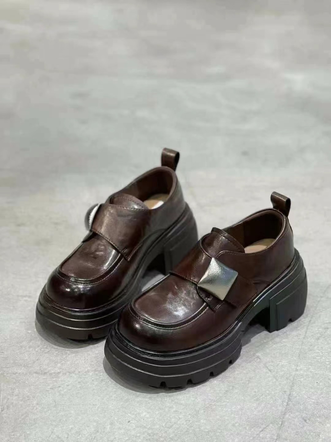 新品松糕鞋厚底时尚单鞋乐福鞋女鞋2859