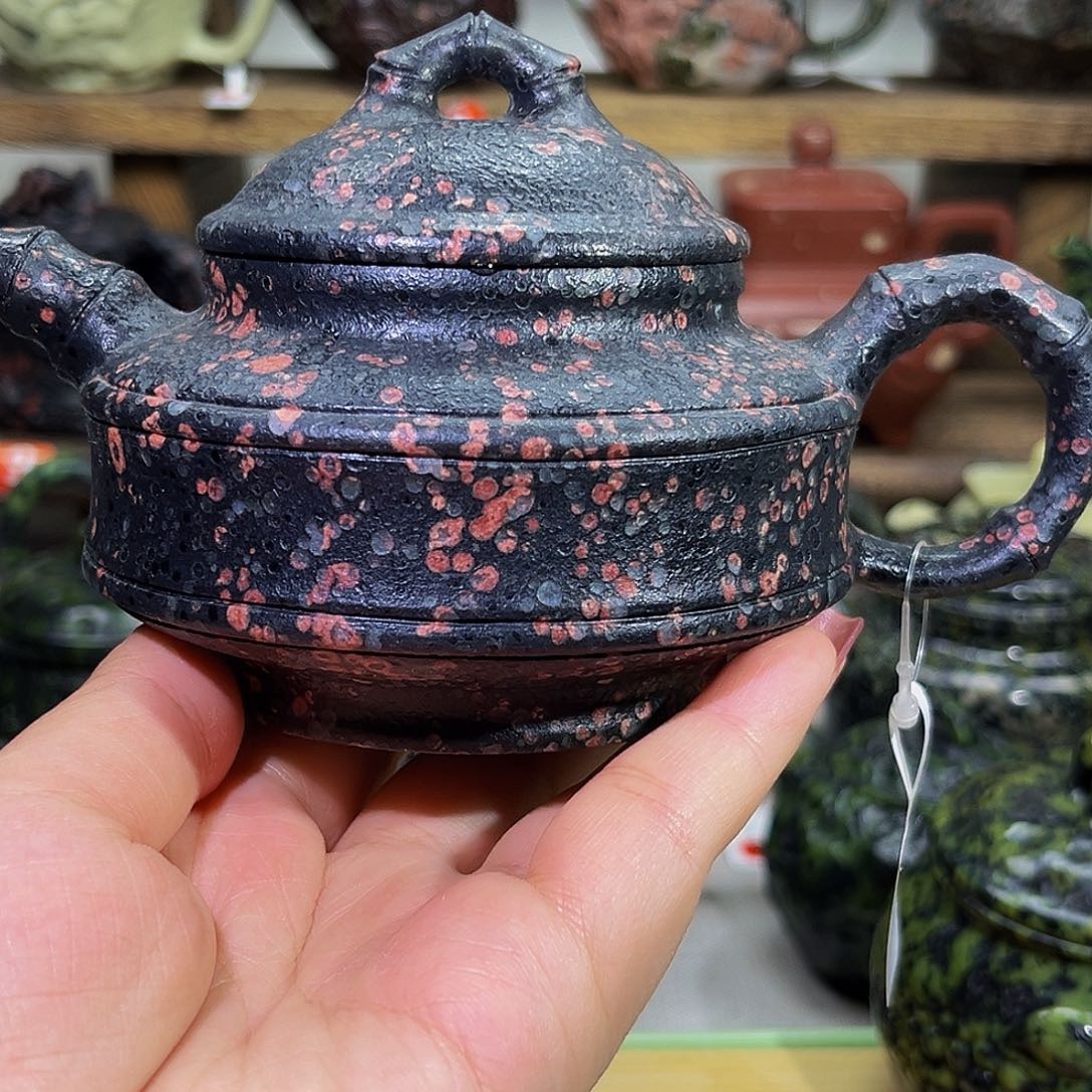 梅花玉双线竹鼓260cc茶壶