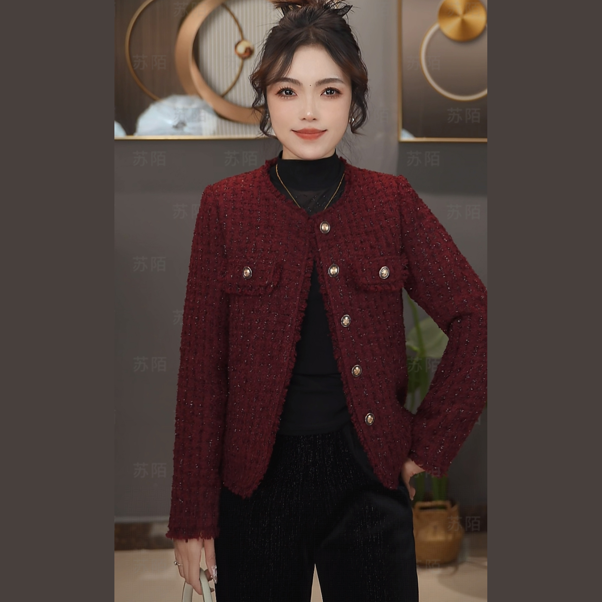 白鸭绒外套舒适羊毛