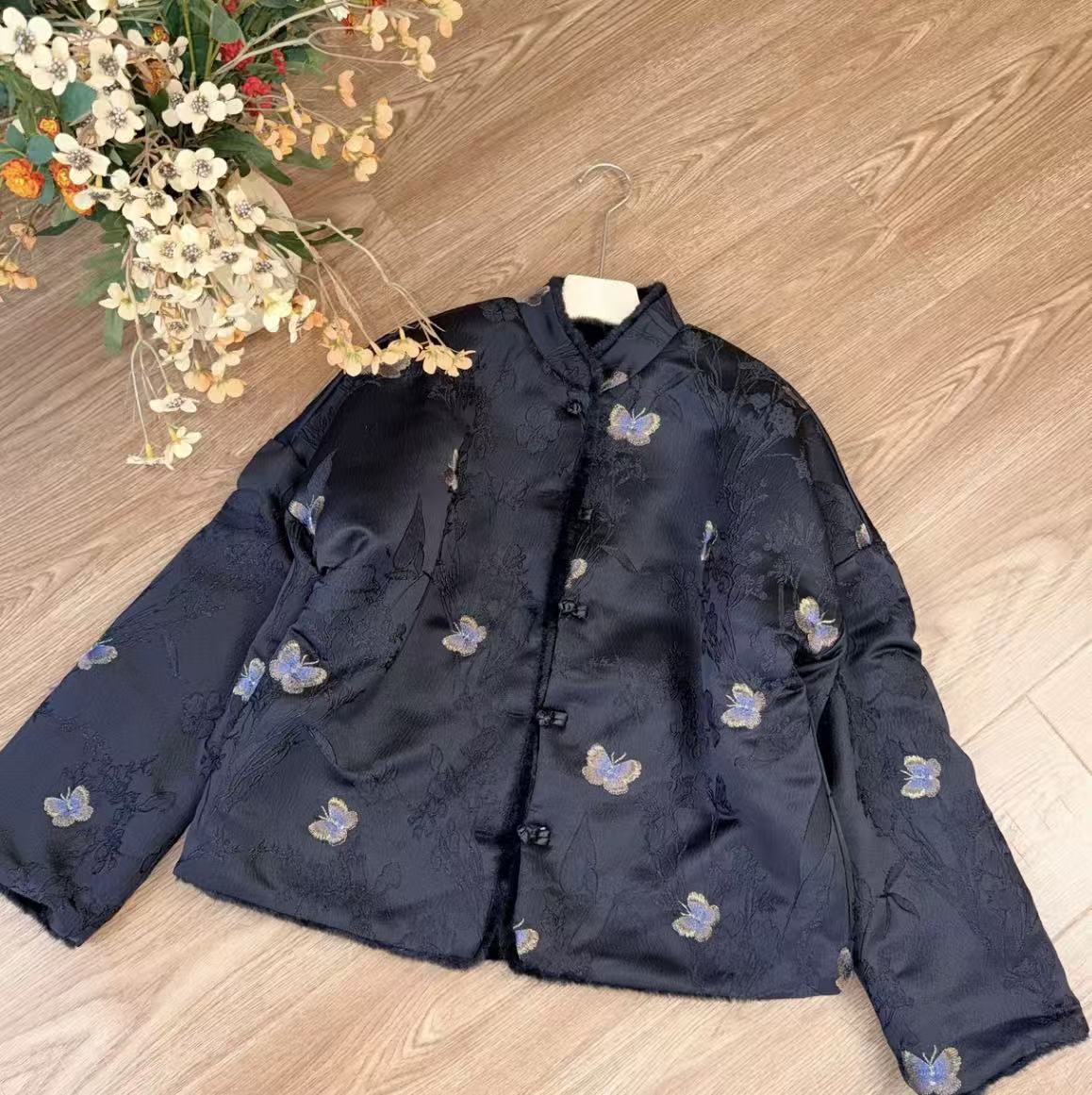 【黑蝶】2025新中式国风提花女士百搭外套新中式定制款