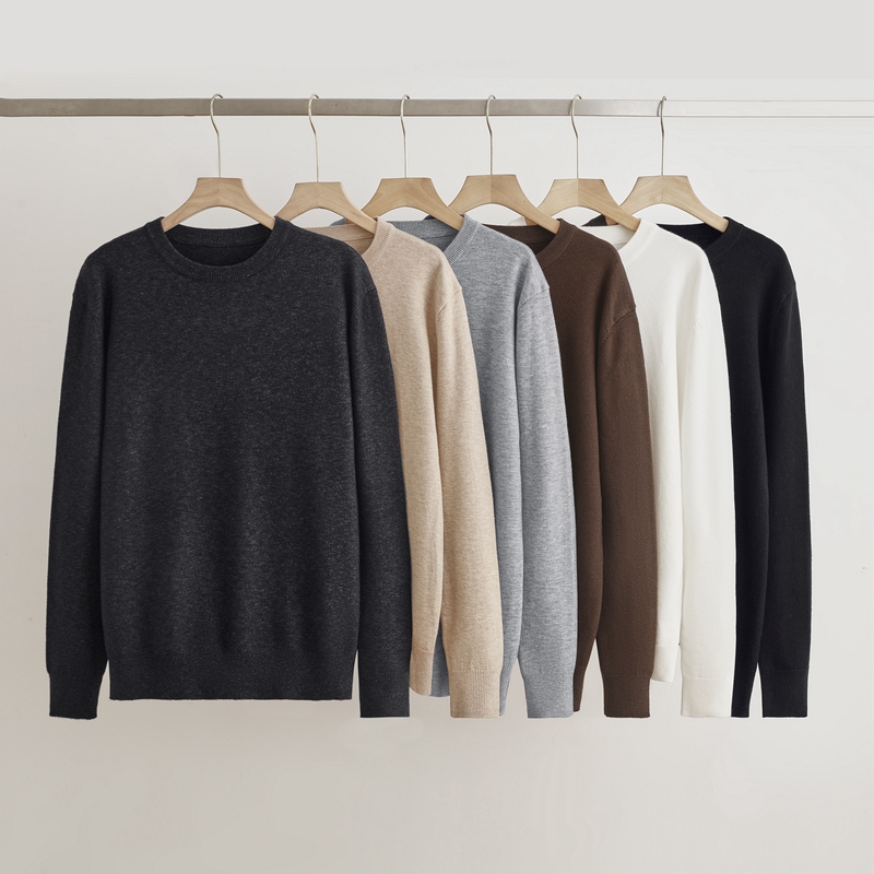 男士针织打底衫毛衣圆领简约百搭柔软亲肤保暖打底衫纯色男士毛衣