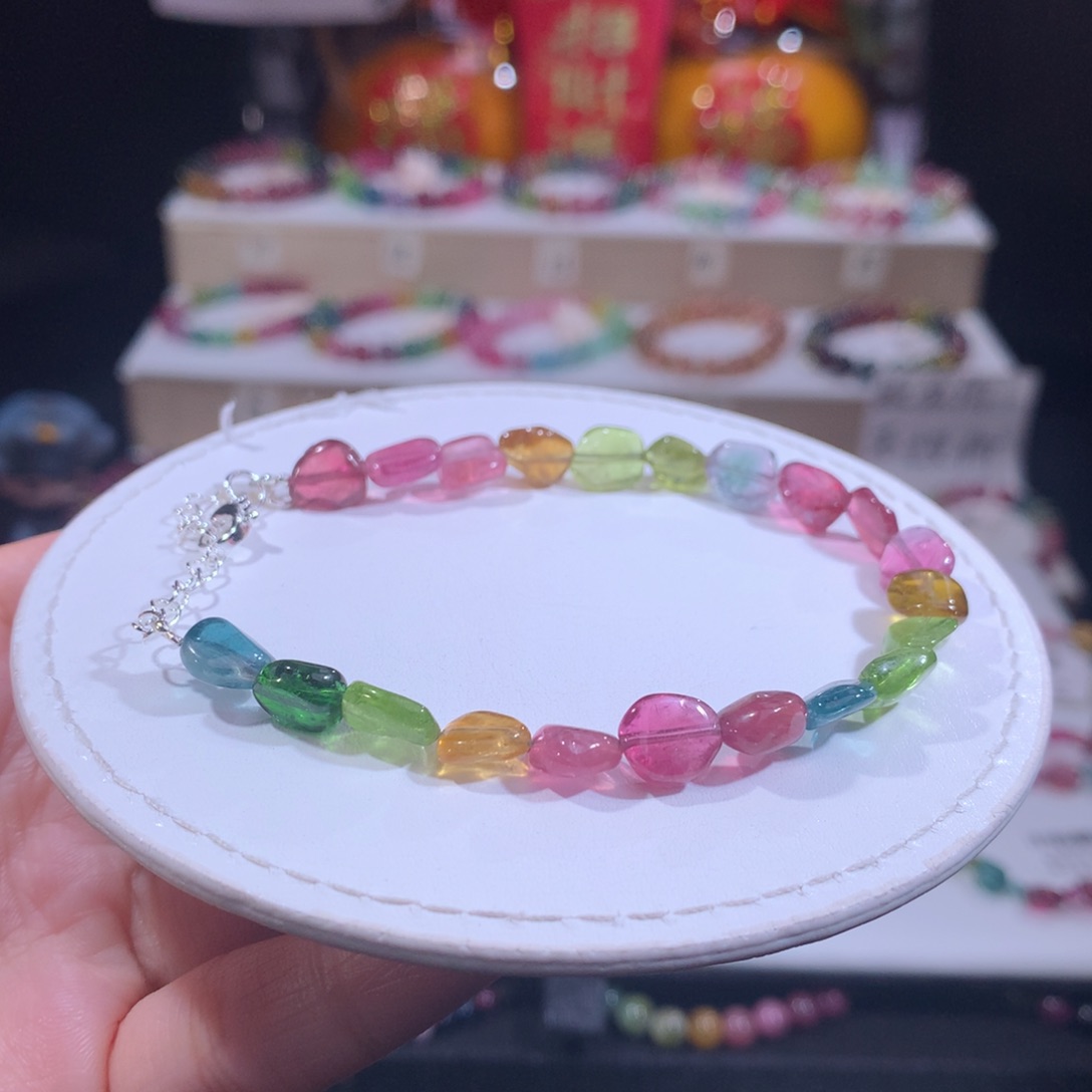 碧玺手链合金碧玺