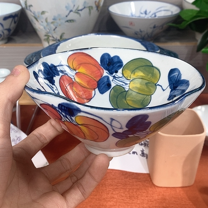 手工手绘陶泥高温釉下彩